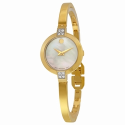 Movado 0607000 Bela Ladies Quartz Yellow Gold PVD Stainless Steel Case Set with 8 Di