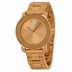 Movado 3600086 Bold Ladies Quartz Polished Rose Gold Tone Stainless Steel
