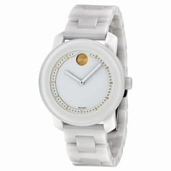 Movado 3600186 Bold Unisex Quartz White Ceramic and Stainless Steel