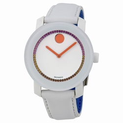 Movado 10493 Bold Ladies Quartz Stainless Steel and White TR90 Composite