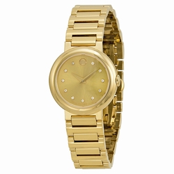 Movado 0606791 Concerto Ladies Quartz Yellow Gold-plated Stainless Steel