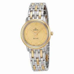 Omega 424.20.27.60.08.001 DeVille Ladies Quartz Stainless Steel and Yellow Gold