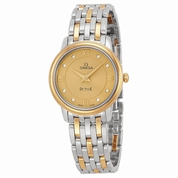Omega 424.20.27.60.58.001 DeVille Ladies Quartz Steel and 18kt Yellow Gold