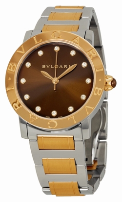 Bvlgari BBL33C11SPG-12 Ladies Quartz Stainless Steel and 18kt Rose Gold
