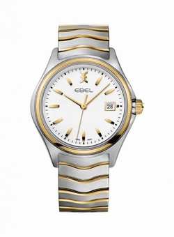 Ebel 1216203 Wave Mens Quartz Stainless Steel and 18K Yellow Gold
