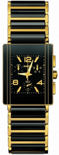 Rado R20592152 Integral Mens Quartz 18kt Yellow Gold And Black Ceramic