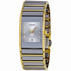 Rado 662 Integral Unisex Quartz Platinum Tone Ceramic with Gold Tone Trim