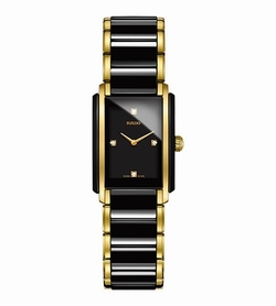 Rado R20845712 Ladies Quartz High-tech Black Ceramic and Gold-tone Stainless St