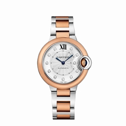 Cartier W3BB0006 Ladies Automatic Stainless Steel and 18K Pink Gold