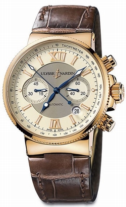 Ulysse Nardin 356-66/354 Mens Automatic 18 Carat Rose Gold