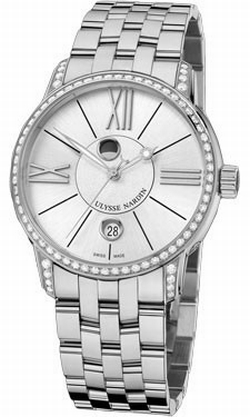 Ulysse Nardin 8293-122B-7-41 Classico Luna Mens Automatic Stainless Steel Case Set with Diamonds